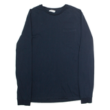 REISS Mens T-Shirt Blue Long Sleeve Crew Neck S