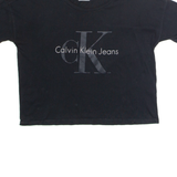 CALVIN KLEIN JEANS Cropped Womens T-Shirt Black Crew Neck M