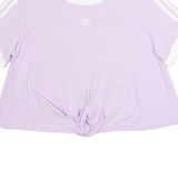 ADIDAS ORIGINALS Cropped Womens T-Shirt Purple Crew Neck UK 14