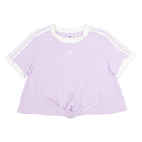 ADIDAS ORIGINALS Cropped Womens T-Shirt Purple Crew Neck UK 14