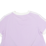ADIDAS ORIGINALS Cropped Womens T-Shirt Purple Crew Neck UK 14