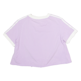 ADIDAS ORIGINALS Cropped Womens T-Shirt Purple Crew Neck UK 14