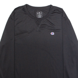 CHAMPION Mens Jersey Black Long Sleeve Crew Neck L