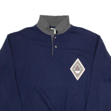 GARRY Mens Sweatshirt Blue High Neck 90s S