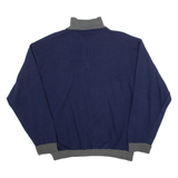 GARRY Mens Sweatshirt Blue High Neck 90s S