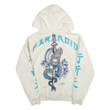YEET Womens White Hoodie Full Zip L
