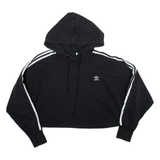 ADIDAS Cropped Womens Black Hoodie UK 8