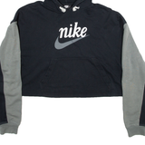 NIKE Cropped Womens Black Hoodie M
