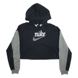 NIKE Cropped Womens Black Hoodie M