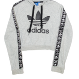 ADIDAS Cropped Womens Grey Hoodie UK 10