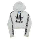 ADIDAS Cropped Womens Grey Hoodie UK 10