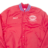 J&L SPORTS Shrine Bowl Wyoming Mens Bomber Jacket Red Nylon XL
