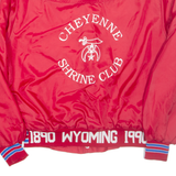 J&L SPORTS Shrine Bowl Wyoming Mens Bomber Jacket Red Nylon XL