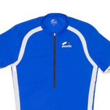 SKIN FIT Cycling Mens Jersey Blue 1/2 Zip L