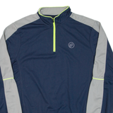 CRANE Cycling Mens Jersey Blue Long Sleeve 1/4 Zip M