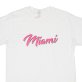 GILDAN Miami Womens T-Shirt White USA M