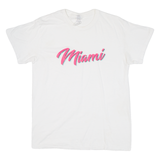 GILDAN Miami Womens T-Shirt White USA M