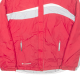 COLUMBIA Girls Rain Coat Red Nylon Hooded 14-15Y