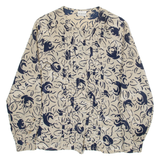 RUSS Womens Printed Shirt Beige Long Sleeve 90s Floral M