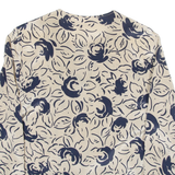 RUSS Womens Printed Shirt Beige Long Sleeve 90s Floral M