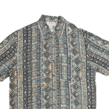 SOPHISTICATES Womens Printed Shirt Green 90s Silk Crazy Pattern S