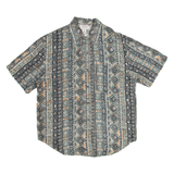 SOPHISTICATES Womens Printed Shirt Green 90s Silk Crazy Pattern S