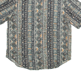 SOPHISTICATES Womens Printed Shirt Green 90s Silk Crazy Pattern S