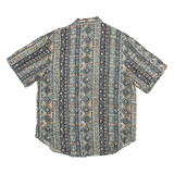 SOPHISTICATES Womens Printed Shirt Green 90s Silk Crazy Pattern S