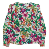 NICOLA Womens Printed Blouse Green Long Sleeve Floral S