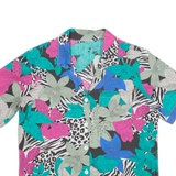 Womens Printed Shirt Green Collared Floral S