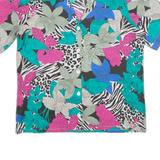 Womens Printed Shirt Green Collared Floral S