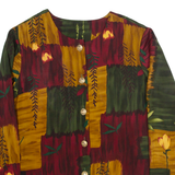 ELISABETH WILLIAMS Womens Printed Blouse Brown Long Sleeve Crazy Pattern M