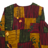 ELISABETH WILLIAMS Womens Printed Blouse Brown Long Sleeve Crazy Pattern M