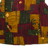 ELISABETH WILLIAMS Womens Printed Blouse Brown Long Sleeve Crazy Pattern M