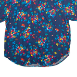 MAGGIE LAWRENCE Womens Printed Shirt Blue Collared Crazy Pattern M