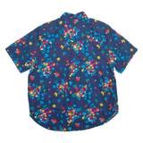 MAGGIE LAWRENCE Womens Printed Shirt Blue Collared Crazy Pattern M