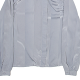 EZ STREET Womens Blouse Grey Long Sleeve Striped S