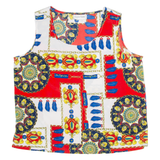 GRAVER STUDIO Womens Printed Blouse Red Sleeveless Crazy Pattern M