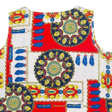 GRAVER STUDIO Womens Printed Blouse Red Sleeveless Crazy Pattern M