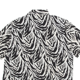 CLAUDIA RICHARD Womens Printed Shirt White Collared Crazy Pattern M