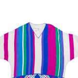 VICTOR COSTA Womens Printed Blouse Blue V-Neck 3/4 Sleeve Striped 2XL