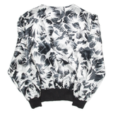 YOUR SIXTH SENSE Womens Printed Blouse Black Long Sleeve Crazy Pattern L