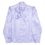 FINKENWALDE Womens Printed Blouse Purple Long Sleeve Crazy Pattern S