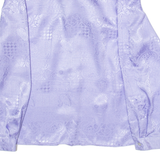 FINKENWALDE Womens Printed Blouse Purple Long Sleeve Crazy Pattern S