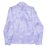 FINKENWALDE Womens Printed Blouse Purple Long Sleeve Crazy Pattern S