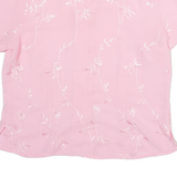 SARAH BENTLEY Petite Womens Blouse Pink V-Neck Floral M