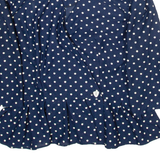 AMY-DEB Womens Printed Blouse Blue V-Neck 3/4 Sleeve Polka Dot M