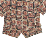 MAPSAY Womens Blouse Brown Crazy Pattern M