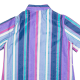 MAGGIE SWEET Womens Blouse Blue Button Neck Striped M