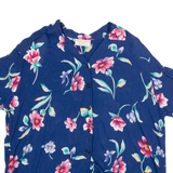 JACLYN SMITH Petite Womens Printed Shirt Blue Collared Floral L